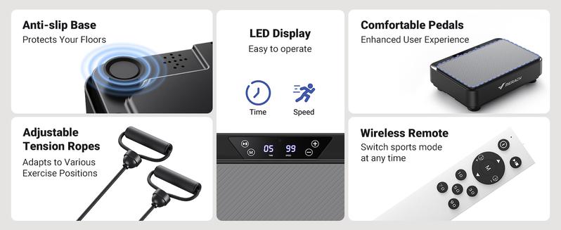 MERACH Square Vibration Plate Exercise Machine 265lbs Capacity, Comfortable Lymphatic Drainage For Full Body Workout, Home Gym Fitness Equipment, Ideal Mother's Day Gift, dealsforyoudays