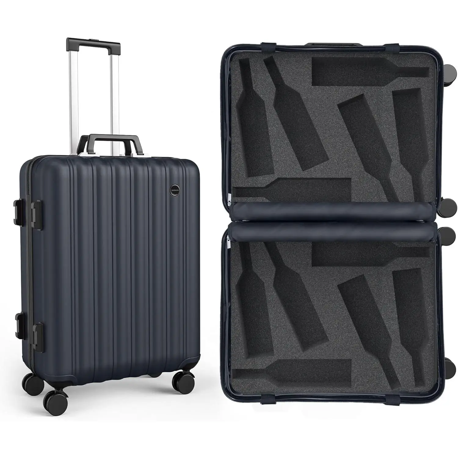 Wine Suitcase for Airplanes 12 Bottle Wine Luggage for Airplane Travel with TSA Approved Wine Suitcase Lock and Removable Wine Suitcase Insert to Carry Wine and Liquor Black Color Wine Travel Case