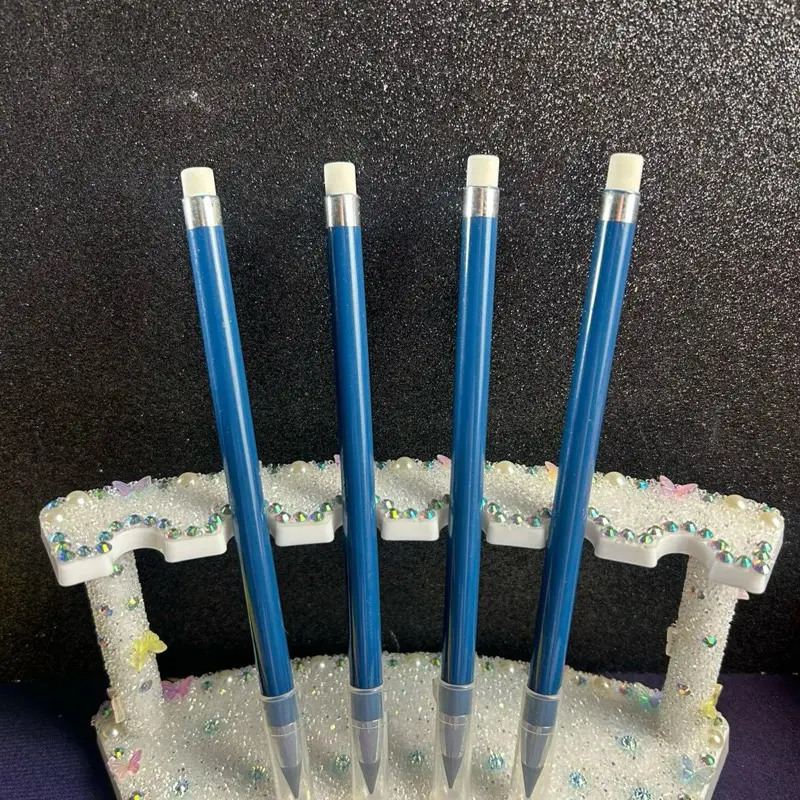 Navy Blue Forever Pencil Writing Tool with Attached Secure-Hold Eraser - 1-Piece Office Stationery Supplies, Writing Stationery, Single Item, Smooth Effortless Writing, Compatible with Pencil Holders (Computers & Office Equipment)
