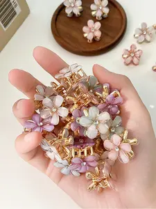 5pcs/10pcs Floral Hair Clips Set, Princess Style Hair Accessories for Girls, Casual Daily Wear, Random Colors, All Seasons