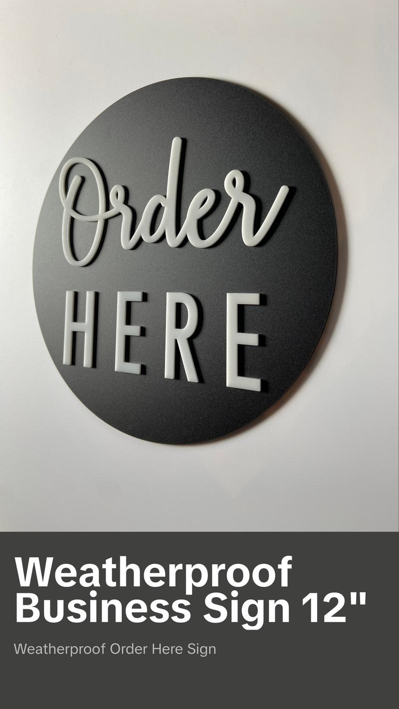 Order Here Pickup Here Outdoor Business Sign | Weatherproof and UV Stable | Food Truck Ice Cream Window | 3M Adhesive Backing 12x12” Round Order Here Pickup Here Outdoor Business Sign | Weatherproof and UV Stable | Food Truck Ice Cream Window | 3M Adhesive Backing 12x12” Round