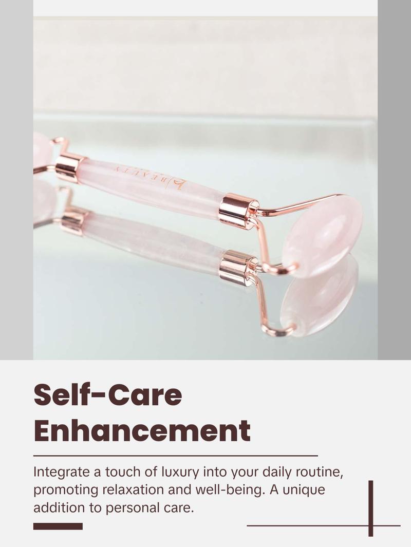 Rose Quartz Roller - Face Massager for Facial Relaxation and Skincare