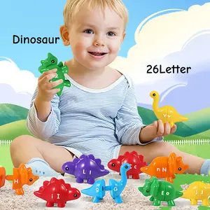 Dinosaur Alphabet Letter Learning Toys for Toddlers 1-5, Preschool Montessori Educational Language Tool, Alphabet Tool Cards & Kids Learning Cards, Toddler ABC Letter Learn Letter, Educational Tool Skill Building,School Education Dino,learn letter