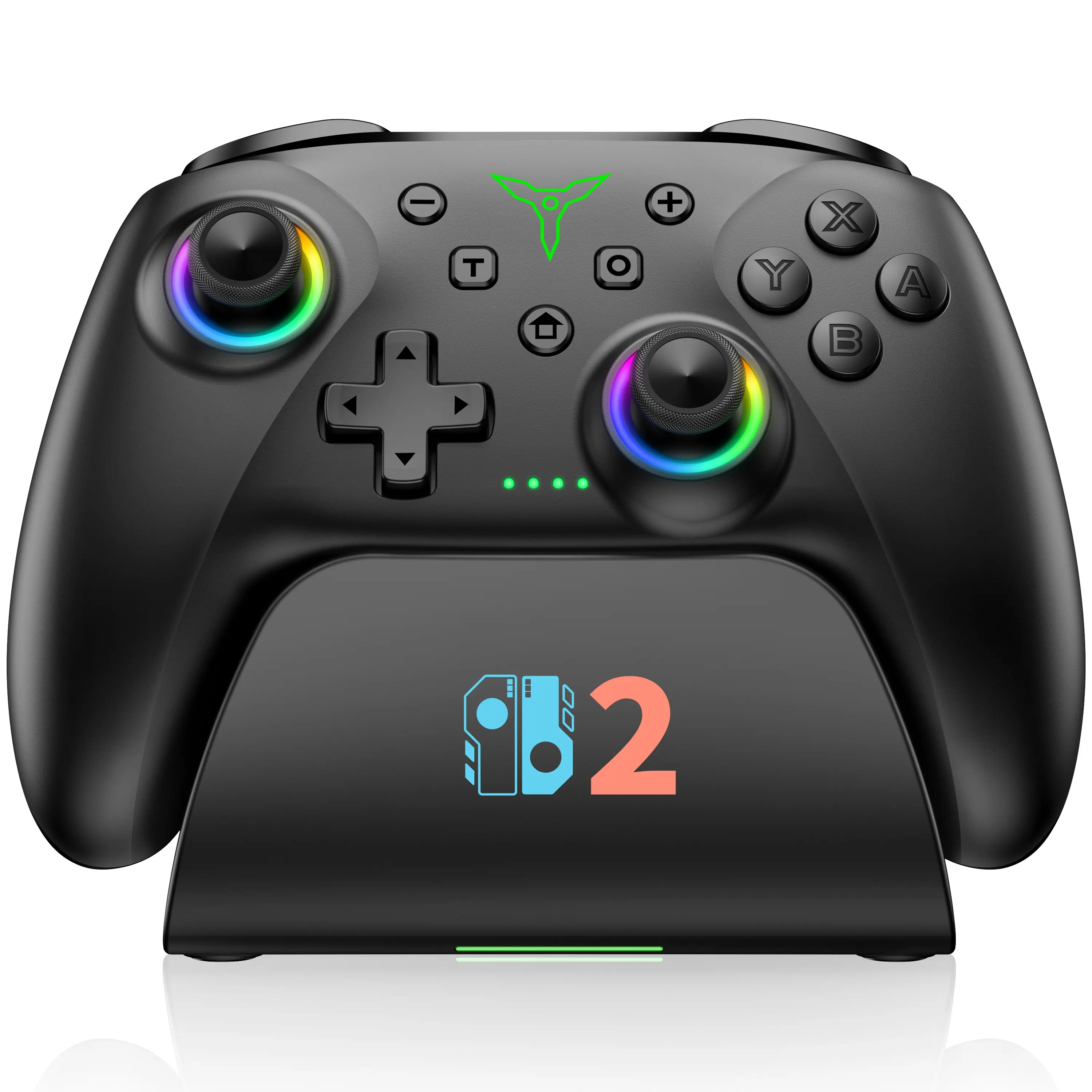 BEBONCOOL Switch 2 Pro Controller with Charging Dock – Hall Effect Joysticks, RGB Lights, Turbo Paddles, Motion Control, 1000mAh Battery for Switch 2/OLED/Lite