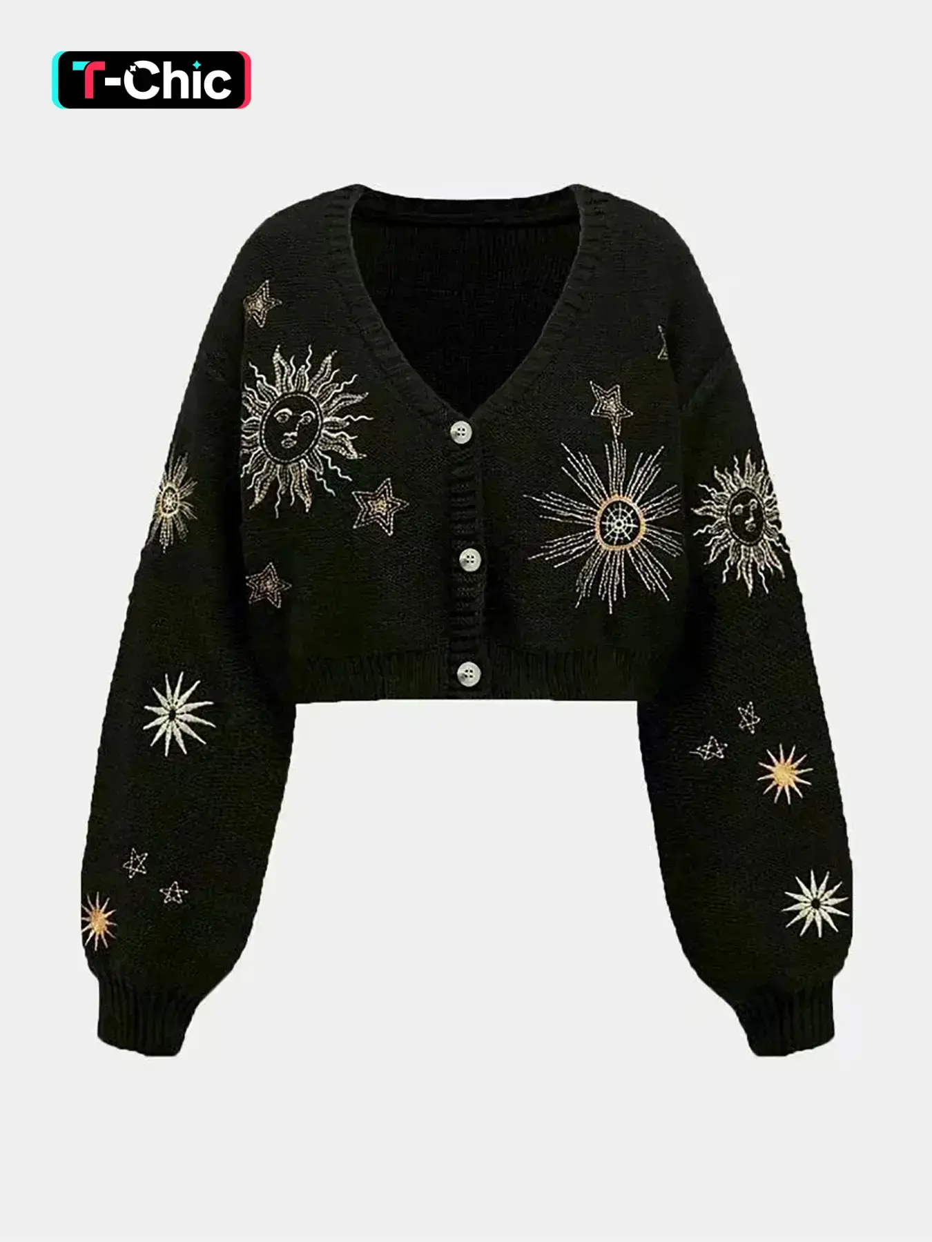 New Knitted Casual Cardigan with Plant Snake Embroidery, Elegant Loose-Fit Long Sleeve Sweater, Knitwear, Fall & Winter Fashion, Soft and Comfortable