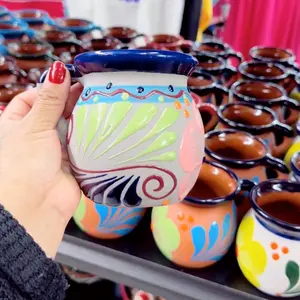 Traditional Mexican caffe mugs taza jarrito de barro