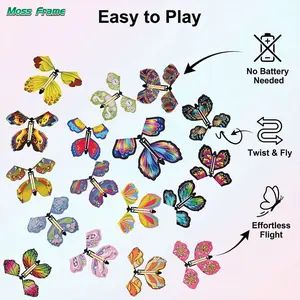 Set of 10 Flying Magic Butterflies — A Novel, Unique, and Surprising Gift Idea. Perfect for Party Games, These Flying Magic Butterflies Serve as Novelty Toys, Bookmarks, and Gifts—Popular Viral Sensations and TikTok Magic Props.