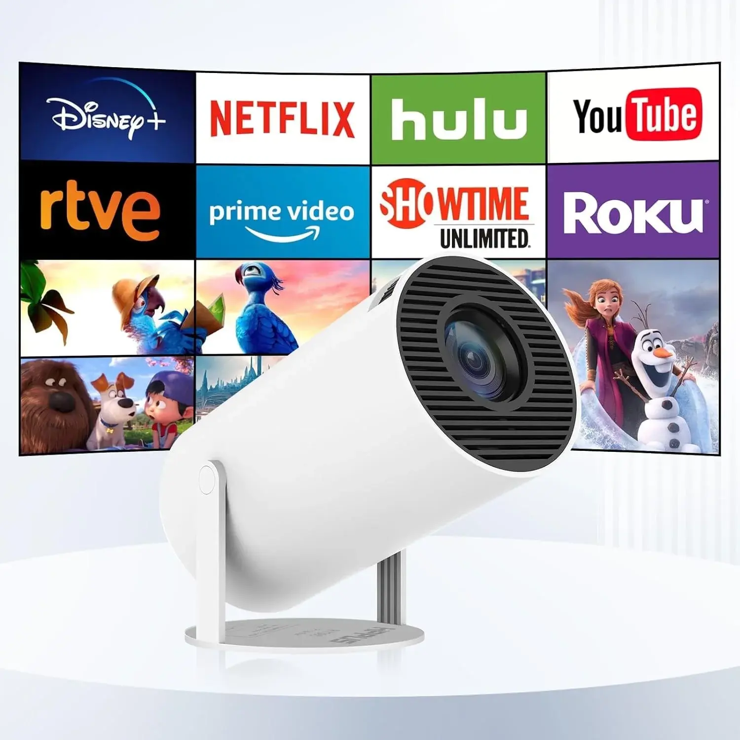 Dracolight Mini Projector with Wifi and Bluetooth,4K 1080P Supported,Outdoor Movie Projector ELEPHAS