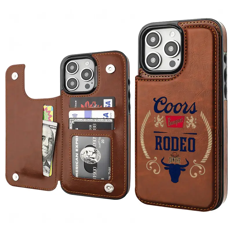 Coors Beer Cow Cowboy Creative Trendy Vintage Western Style Card Holder Wallet Aesthetic Pattern Brown Casing For iphone 16 15 14 13 12 PRO PLUS MAX P