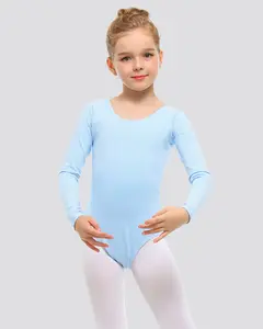 Girls Long Sleeve Cotton Ballet Leotard