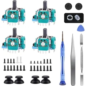 Joysticks Replacement for PS5 Controller, 3D Joystick Module Parts Compatible with Playstation 5 DualSense 51 PCS Controller parts 4 Joystick, Thumbstick, 10 Protective Ring and More,blue