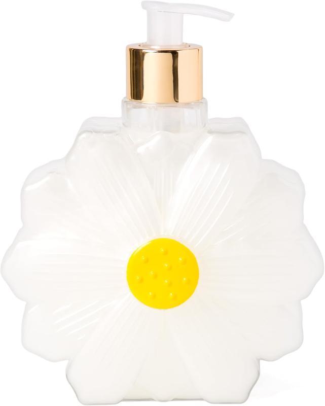 Simple Pleasures White Daisy Soap Dispenser - Cute Hand and Dish Soap Dispenser with Daisy Design, Refillable, 500ml Plastic, Press - Decorative, Pump