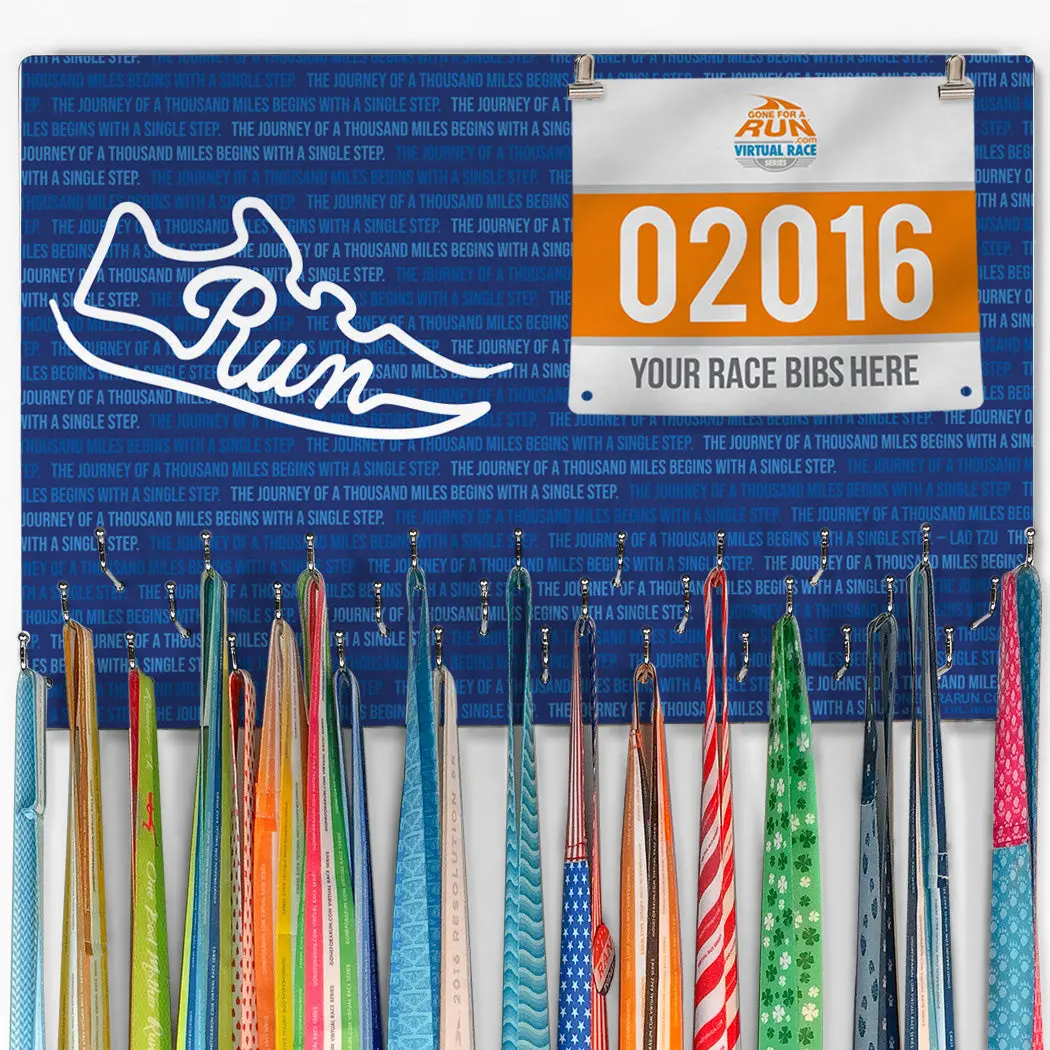 Large Wall-Mounted Hangable Running Medal and Bib Organiser Hook - Perfect for Displaying Earned Accolades