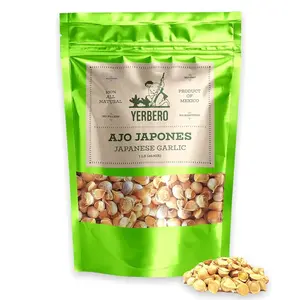 Yerbero - Japanese Garlic | Japanese Garlic (Allium sativum) Over 400 cloves | 1 lb (16.05 oz) | Premium quality, individual resealable bag keeps garlic fresh. Handcrafted by Nature. 100% natural, oversized garlic cloves