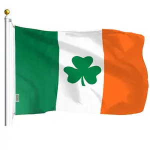 Irish Shamrock Flag 75D Printed Polyester 3x5 Ft