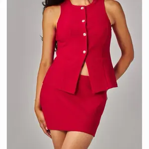 Scuba Roundneck Vest 2 Piece Skort Set Scuba Roundneck Vest 2 Piece Skort Set