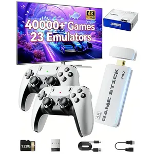 40,000+ retro games—the latest M15 Plus retro game console. Supports 4K HD output, comes with two wireless controllers, 128GB of storage, and features a plug-and-play HDMI port. The perfect nostalgic gift for men and children