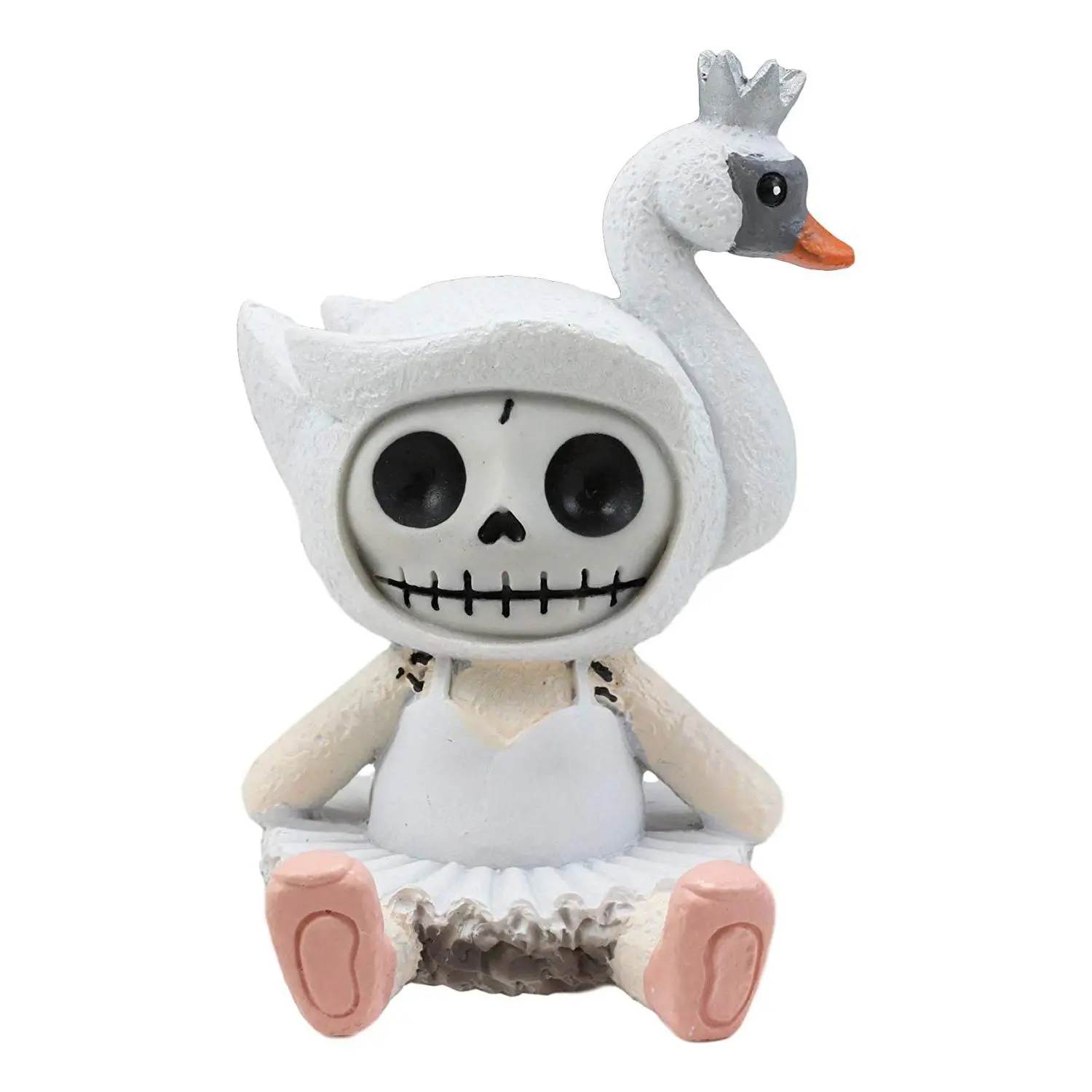 Ebros Gift 3.5"H Resin Home Decor Statue, Furrybones Odette The Graceful White Swan Lake Princess Ballerina Collectible Figurine, Decor Accent for Home Supplies