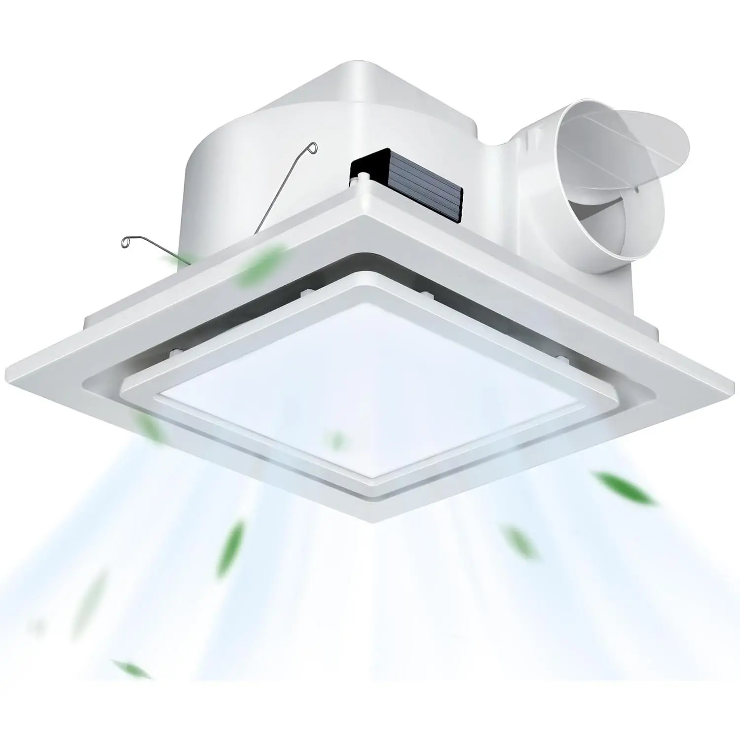 【SSSS】12" Ultra Quiet Bathroom Exhaust Fan with 6500K LED Light, 1.0 Sone 120 CFM, 10x10 Mount, 1500 LM Ceiling Ventilation Fan, Energy Efficient (6500K LED-W)