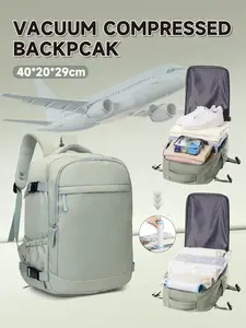Vacuum Compression Backpack, Cabin Bag, Carry-On Luggage Backpack, Travel Backpack with Shoe Compartment, Casual Daily Commute Backpack