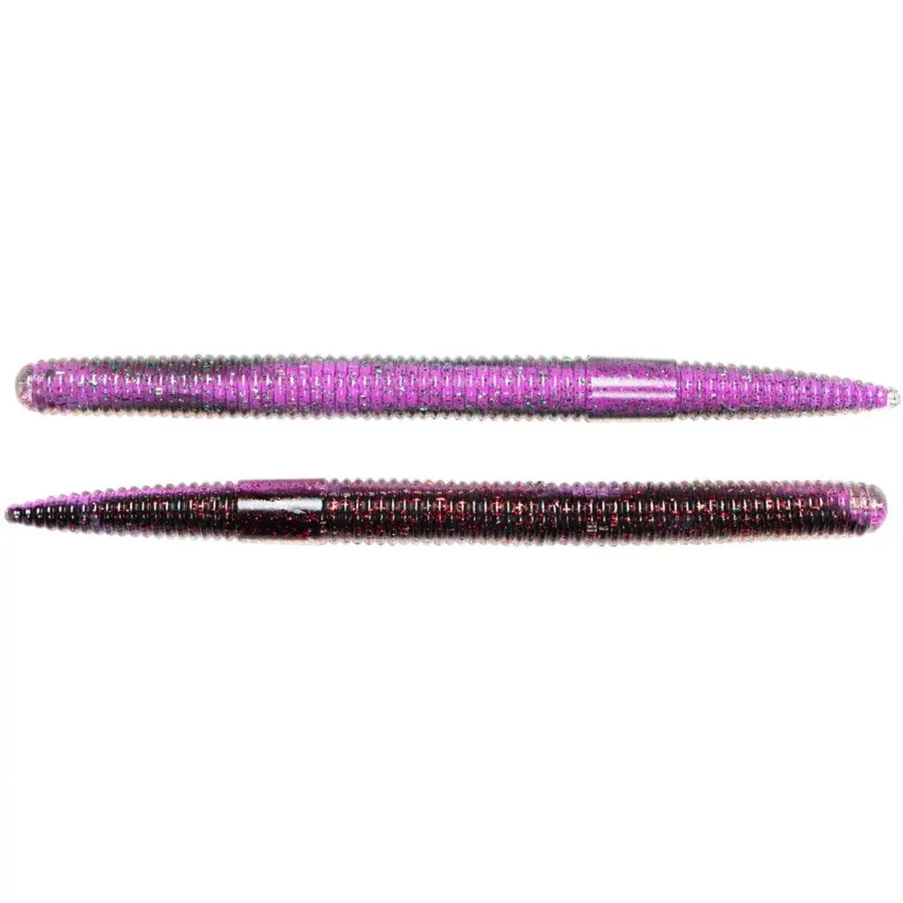5-Inch Soft Plastic Stick Worms, Salt-Impregnated Artificial Fishing Lures with a Ridged Body for Texas and Wacky Rigs, Medium Sink Rate with Shimmy Action, 8 Count, Artificial Fishing Lure, Soft Fishing Lure