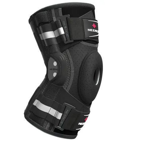 [NEENCA] Professional Breathable Polyester Hinged Knee Brace - Compression Sleeve, Wrap, Adjustable Straps, Removable Side Stabilizers, Arthritis & Meniscus Tear Relief, Gym Support, Father's Day Gift