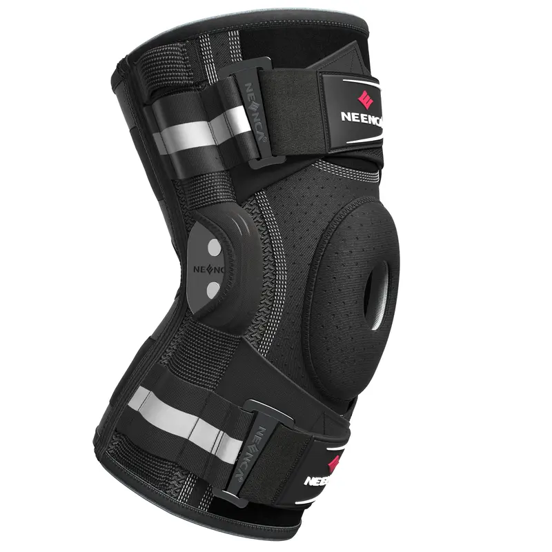 [NEENCA] Professional Breathable Polyester Hinged Knee Brace - Compression Sleeve, Wrap, Adjustable Straps, Removable Side Stabilizers, Arthritis & Meniscus Tear Relief, Gym Support, Father's Day Gift