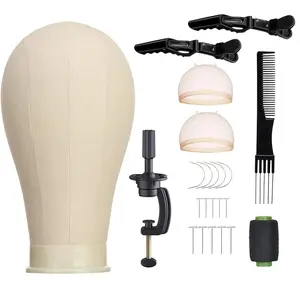 Wig Stand with Mannequin Head - Adjustable Wig Head Stand with Head for Wigs - Manikin Head Set for Cosmetology,Wig Stand with Head for Hair Styling Practice Display Wigs Making Tripod Stand with T Pins Set