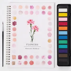 Watercolor Practice Workbook for Beginners & Art Enthusiasts, Includes 12 Colors Paints and Brushes, Perfect for Adults & Kids