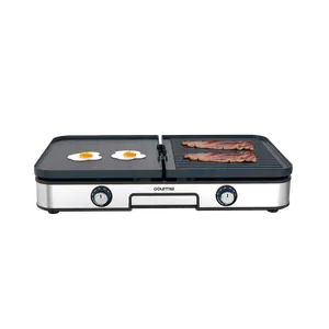 Gourmia Extra Large 3-in-1 Electric Grill & Griddle with Dual Zones Large Surface PFAS-Free Dishwasher Safe Reversible Ceramic Plates 1700W 12.5" D x 19" W x 4" H