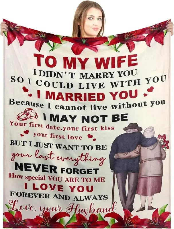Soft Funny Throw Blanket Gifts for Wife from Husband to My Wife Blanket Christmas Gifts for Wife Wedding Anniversary Valentines Day Gifts Romantic Gifts Wife Gifts for Birthday Gift Mother's Day