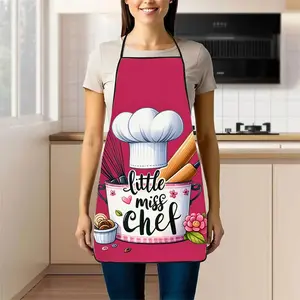 Little Miss Chef Apron, Base Cartoon Design, Durable Cooking Apron for Bakers, Cake Decorators, BBQ Enthusiasts, Gardeners, Artists