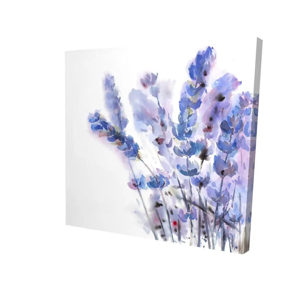Begin Home Decor 2080-2424-FL230 24 x 24 in. Watercolor Lavender Flowers Canvas - Rustic Floral Home Decor