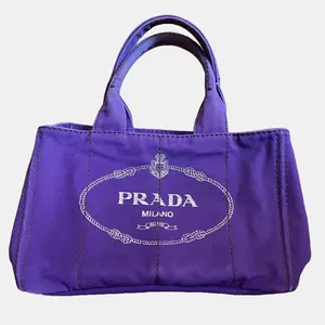 Pre-owned PRADA Canvas bag accessories Purple Vintage Canapa Tote Bag, Pre owned