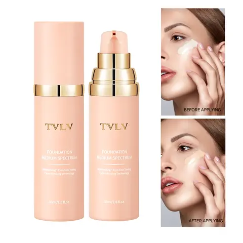 Warm liquid foundation is light, Flawless coverage, covering defects, lasting, hard to take off makeup, natural makeup Concealer Foundation Hybrid Moisturizing Makeup Foundation Second Skin Cover Flawless Base Foundation