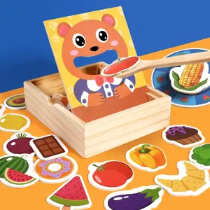 Wooden Bear Feeding Toy Set, Sensory Activity Board, Preschool Busy Board, Educational Early Learning Toy, Hand-Eye Coordination, Parent-Child Interaction, Perfect Gift for Kids