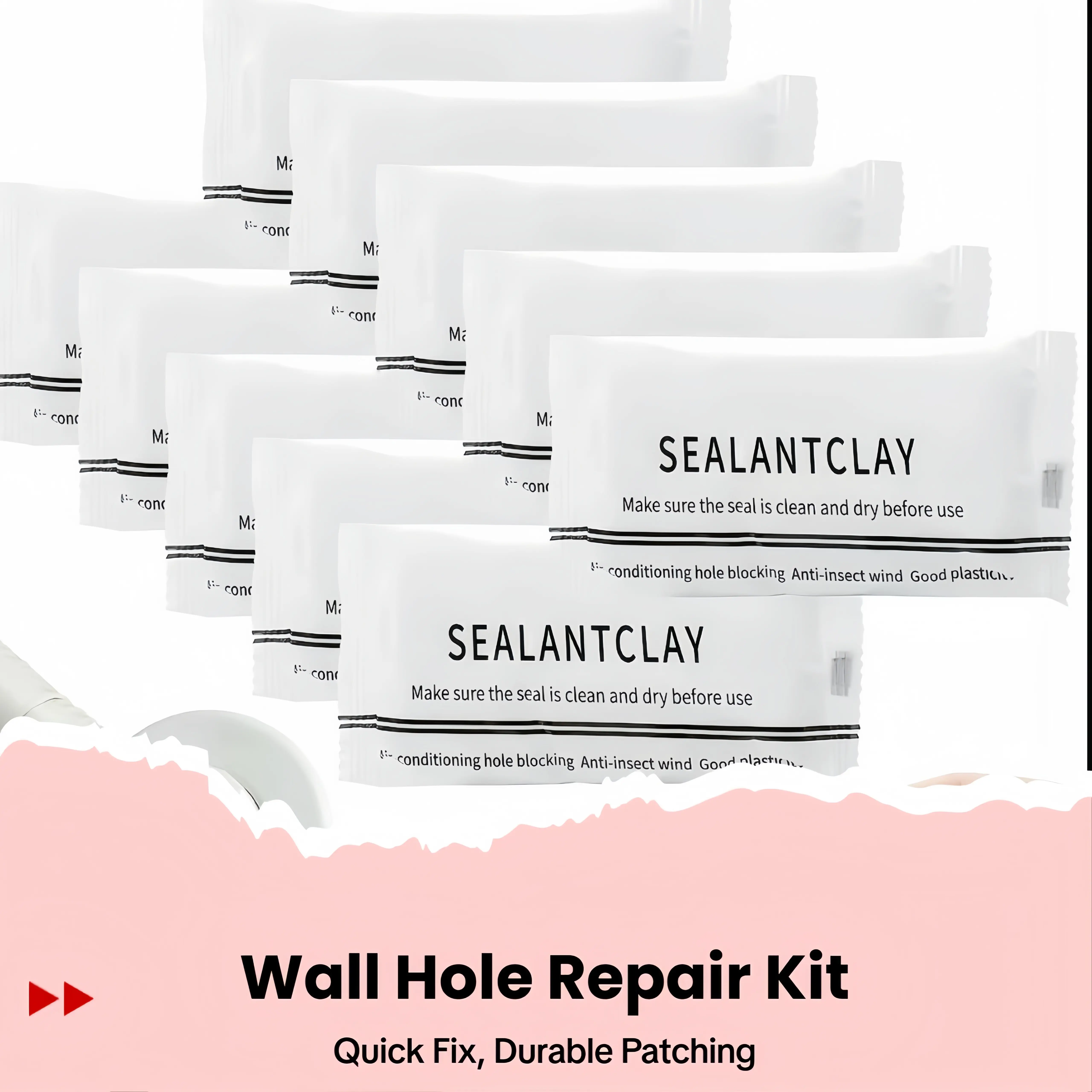 10PCS Wall Hole Repair Kit - Waterproof Adhesive, Moldable, Multi-Purpose Sealants for Quick Home Fixes, Wall Crack Repair, Leak Sealing, Durable Easy-to-Apply Mending Mud, Crack Repair Sealers, Moldable Sealant Sealers