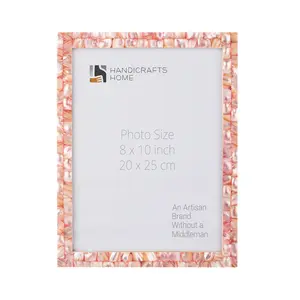 Handicrafts Home Chic Photo Frame Mother of Pearl Handmade Vintage 8x10 Pink Rectangle Decorative Room Enhancer