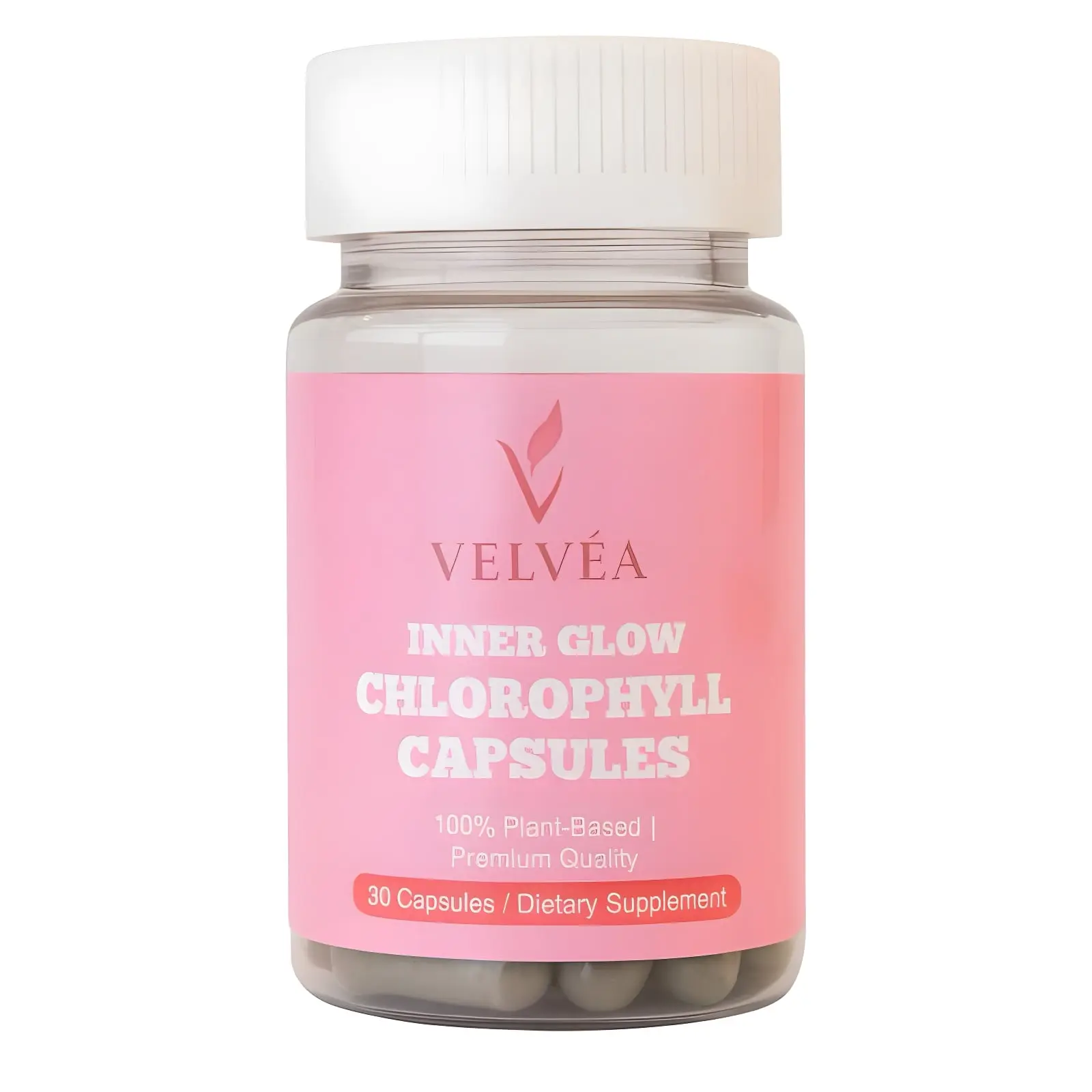 Velvéa Inner Glow Chlorophyll Capsules – Plant-Based Odor Control, Clear Skin & Energy Support | 30 Vegan Capsules