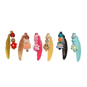 Beaded Bookmark - Assorted Bead Designs in Red, White, Pink, Gold, Brown & Blue, Perfect for Bookmarking and Personal Use