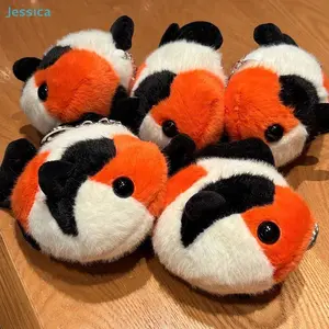 Plush Koi Fish Keychain - Cute Colorful Fish Stuffed Toy Pendant for Backpack, Bag & Key Decoration