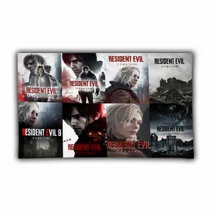 Ressident Evil 9 Requiem Collage Flag, Horror Gaming Cozy Flag For Men Women, Video Gamer Room Decor Gift Idea | 250326.R3015.ID00