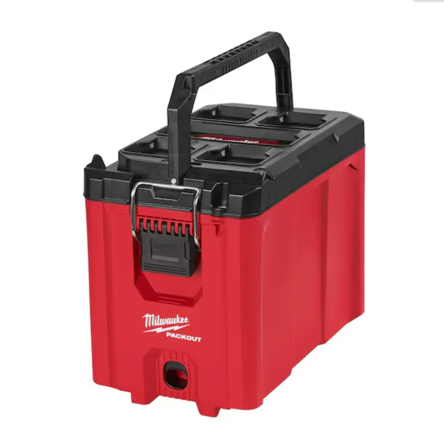Milwaukee PACKOUT Compact Tool Box - Heavy-Duty Modular Tool Storage Organizer, Impact-Resistant Polypropylene Portable Tool Box for Garage, Workshop & Jobsite, 16.25 x 10 x 13 in, Model 48-22-8422