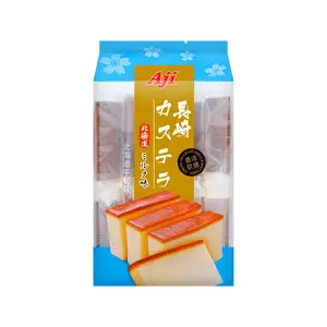AJI Nagasaki Castella Cake - Hokkaido Milk Flavor, 330g - Soft & Fluffy Japanese Sponge Cake for Snacks & Desserts