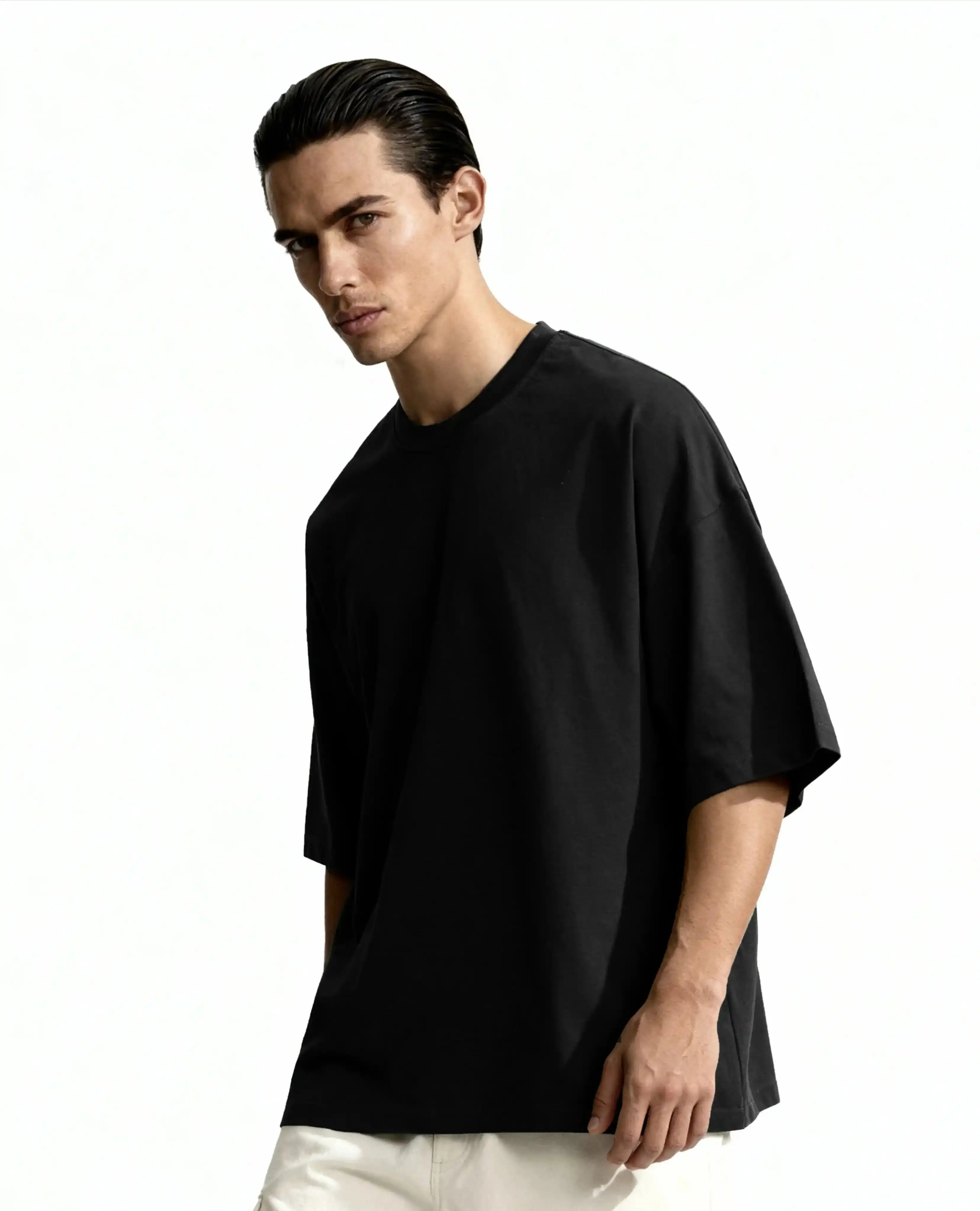 Heavy Oversized Tee, 310GSM Organic Cotton, Black