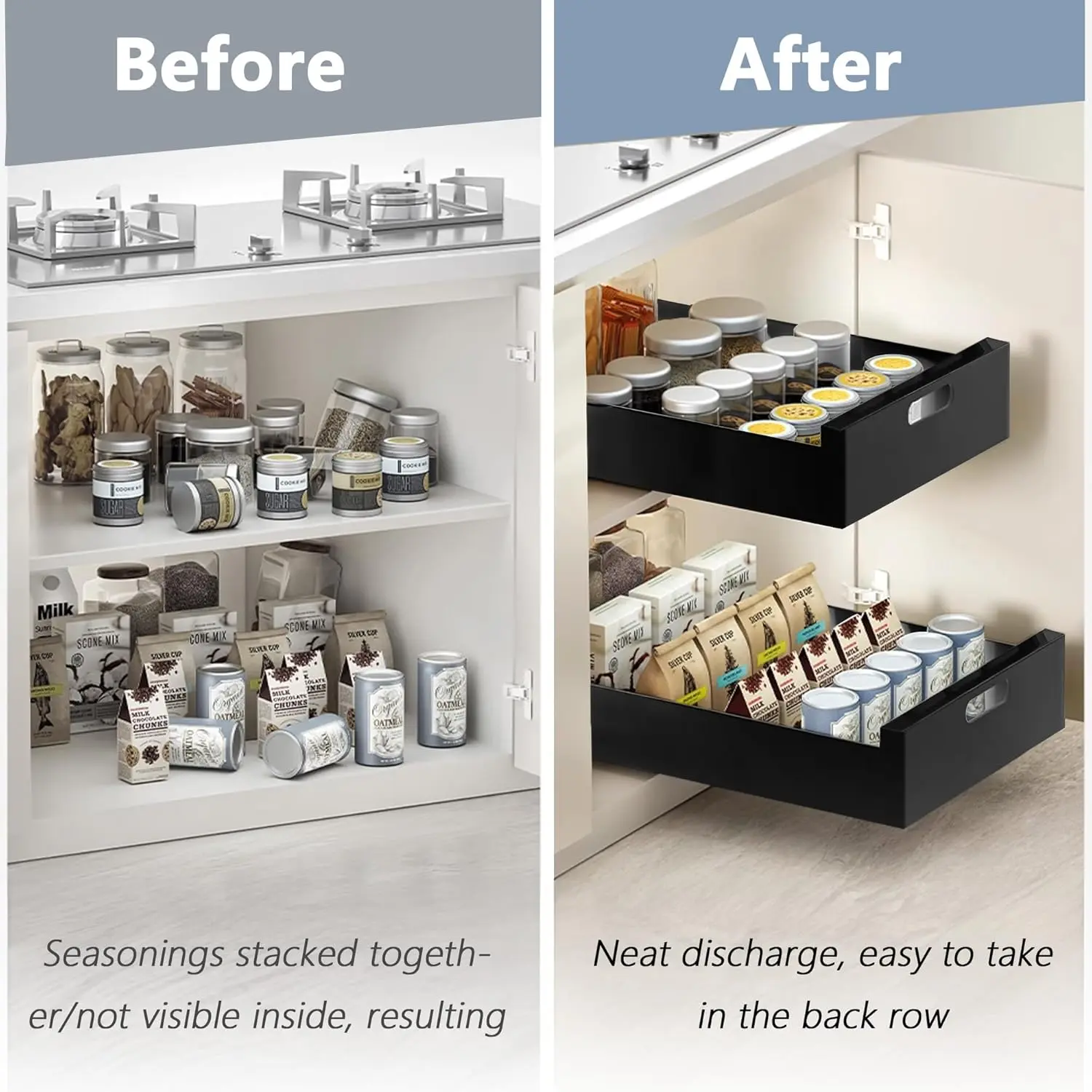 21'' Deep Pull Out Drawers for Cabinets, 10