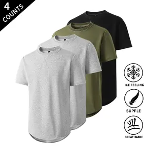 Summer Vibes 4-Pack Men’s Short Sleeve T-Shirts, Ice-Cool Breathable Shirts for Work, Gym, Hiking & Casual Street Style