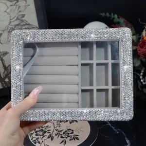 Luxury Multi-Layer Jewelry Display Box, Ring Earring Storage Case, Safety Button Closure, Fashion High-End Design, Holiday Gift, Mother's Day