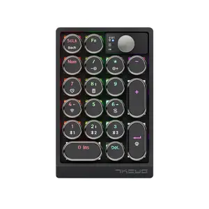 7KEYS Wireless Numeric Keypad, Retro Typewriter Style Number Pad, 19-Key Portable Numpad Extension for Laptop, Desktop, PC, Mac, Financial Accounting