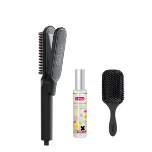 TYMO FLIPRO Hair Care Set - FlipPro 2-In-1 Straightener Comb & Styling Tool with TYMO Heat Protectant Spray for Lightweight Frizz Control, Ceramic Coating, Fast Heat-Up, Gift Box Ready Hair Flat Iron